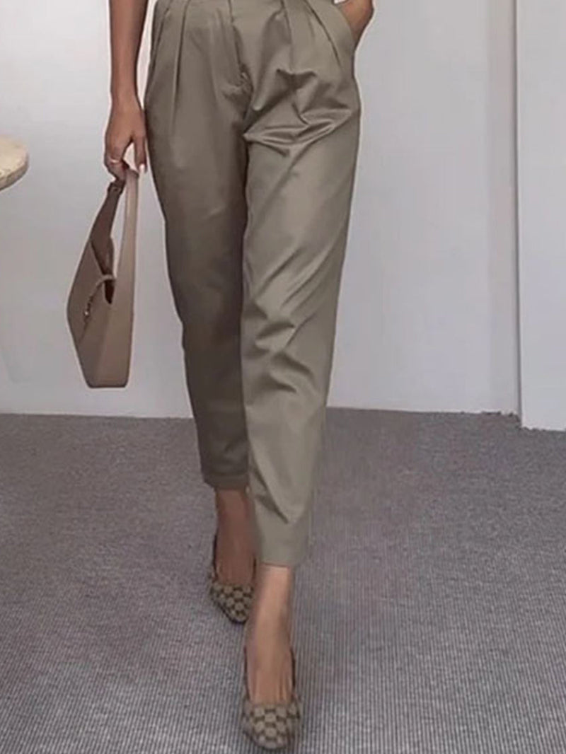 Side Pocket Belt Long Pant Set in Sage