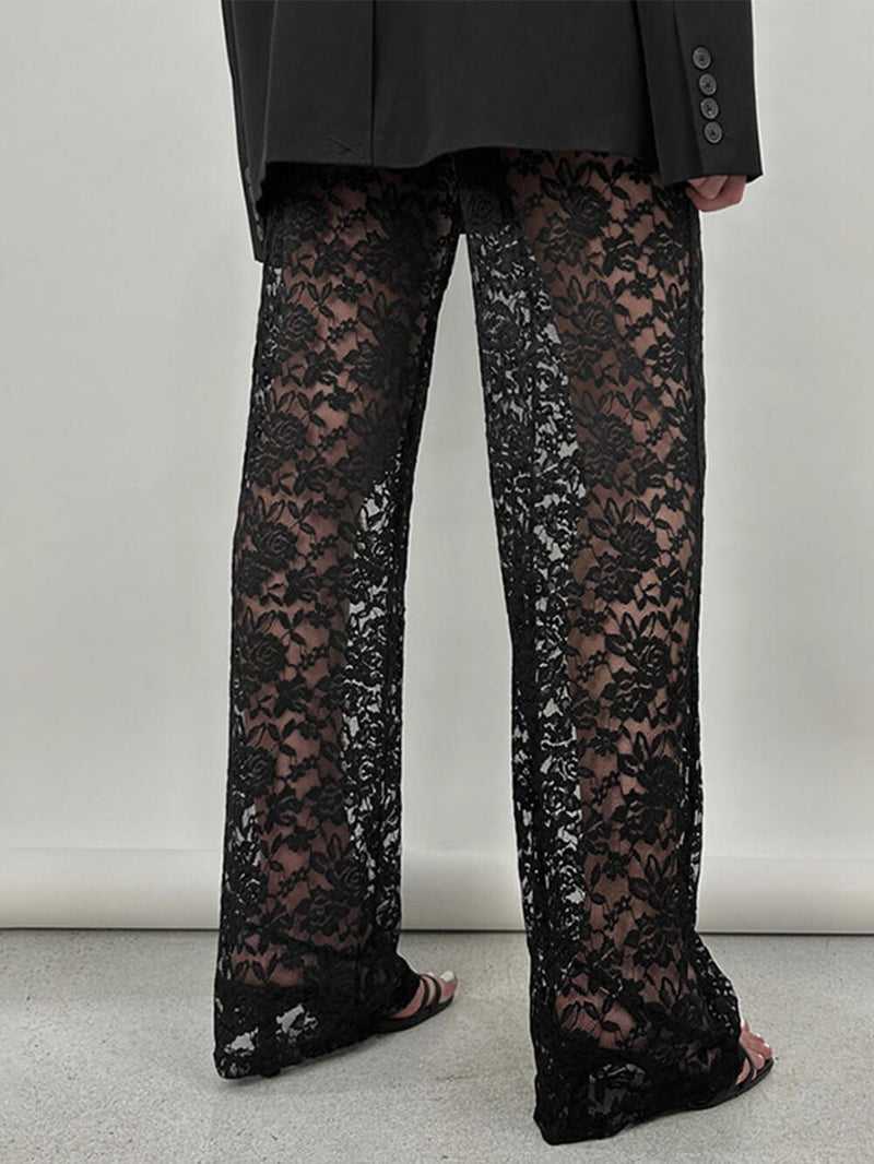 Lace High-length Straight Pants