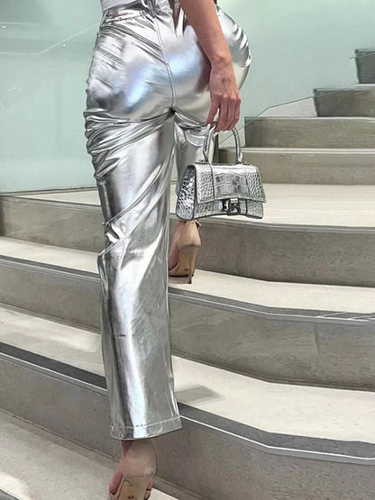 Fashionable Pu Leather Pants