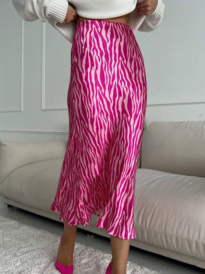 French Print Fashionable Fishtail Skirt