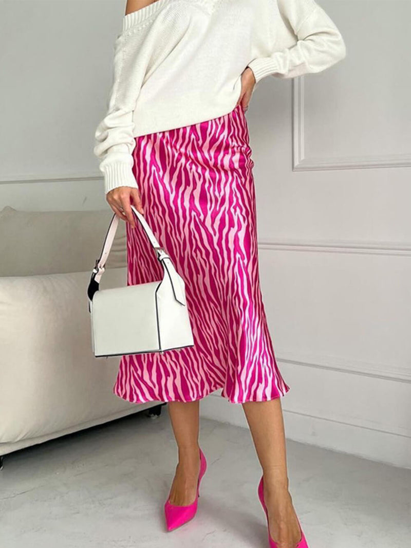French Print Fashionable Fishtail Skirt