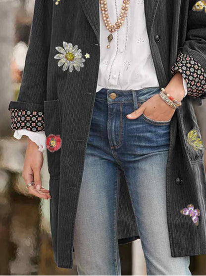 Loose Lapel Mid-length Coat
