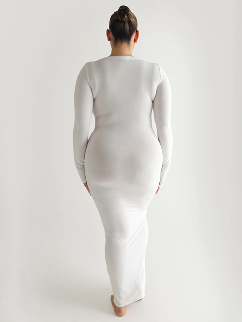 Knit Square Neck Long Sleeve Maxi Dress