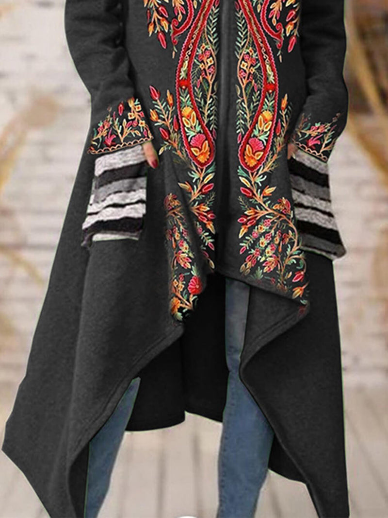 Open Hooded Knit Blend Shrug Coat