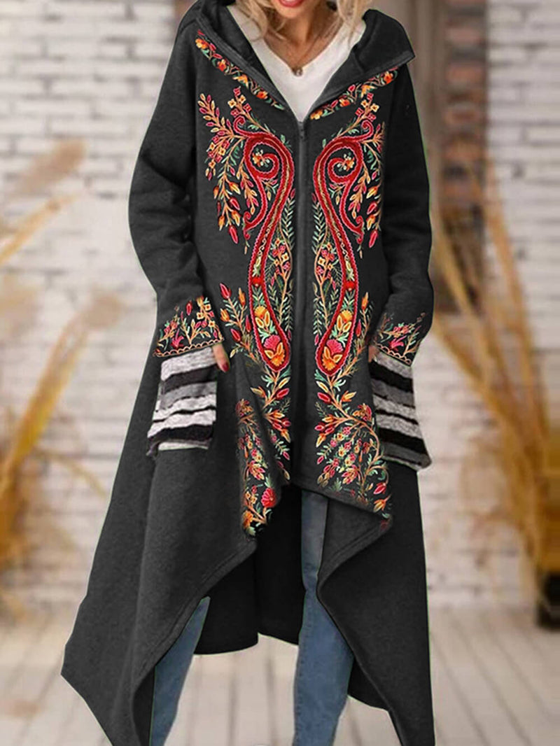 Open Hooded Knit Blend Shrug Coat