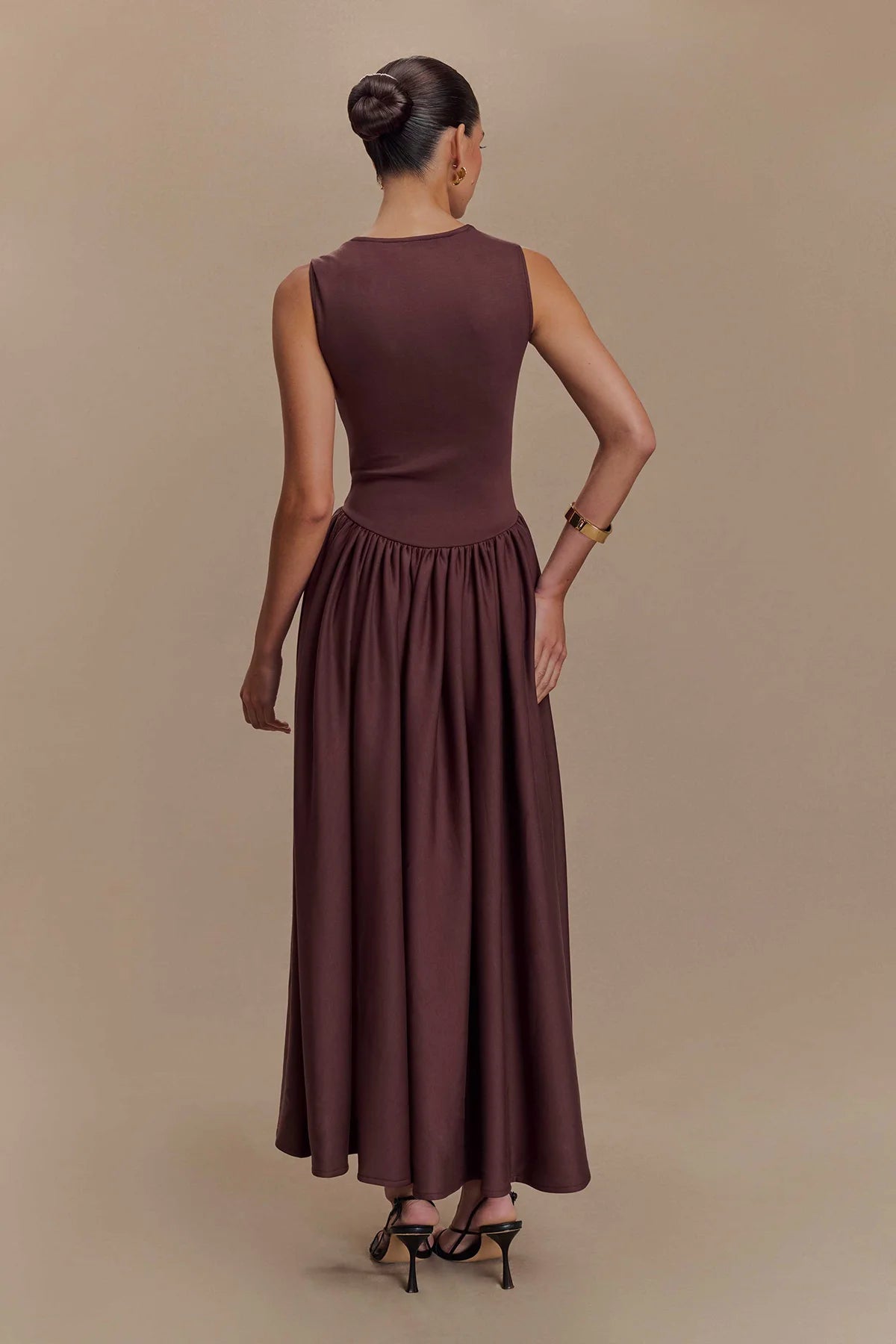 Sharon Midi Dress - Cacao Brown