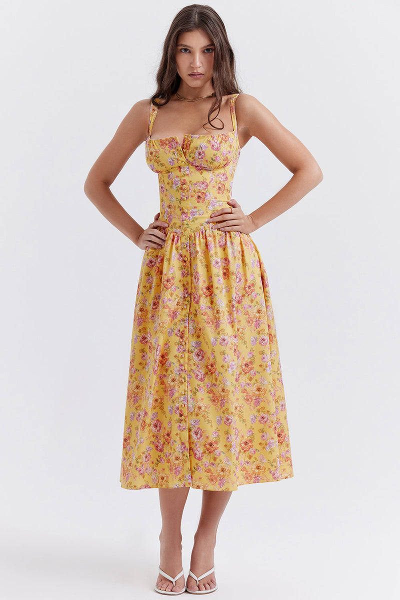 Sweetheart Neck Sleeveless Midi Dress