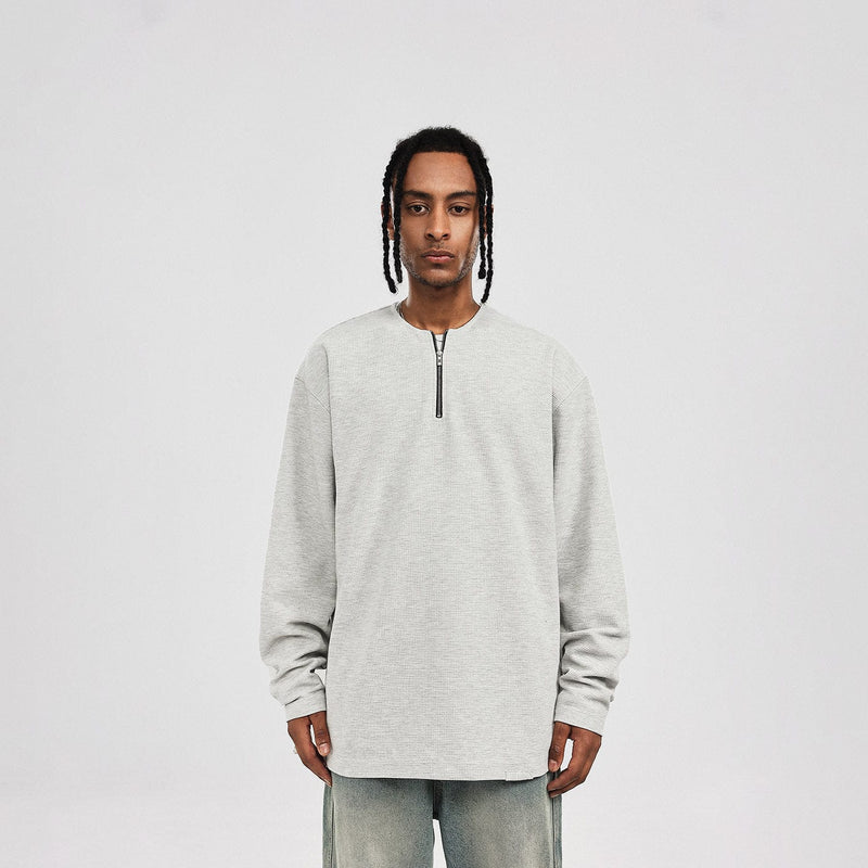 Quarter Zip Waffle Sweatshirt