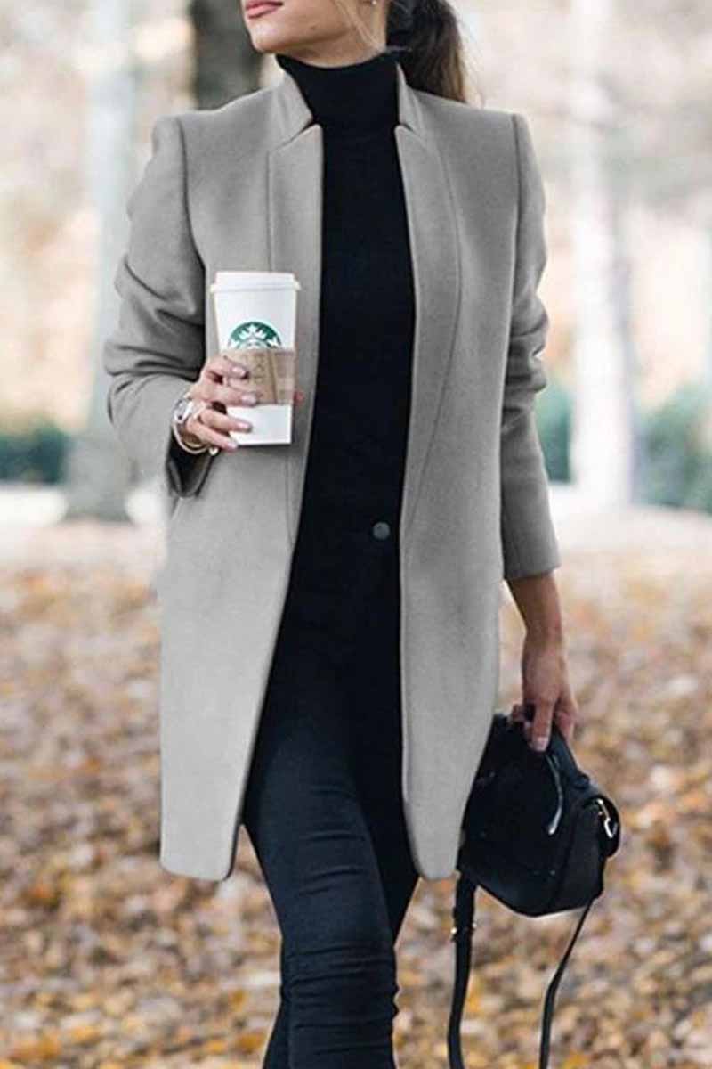 And Stylish Commuter Stand Collar Coat(6 Colors)