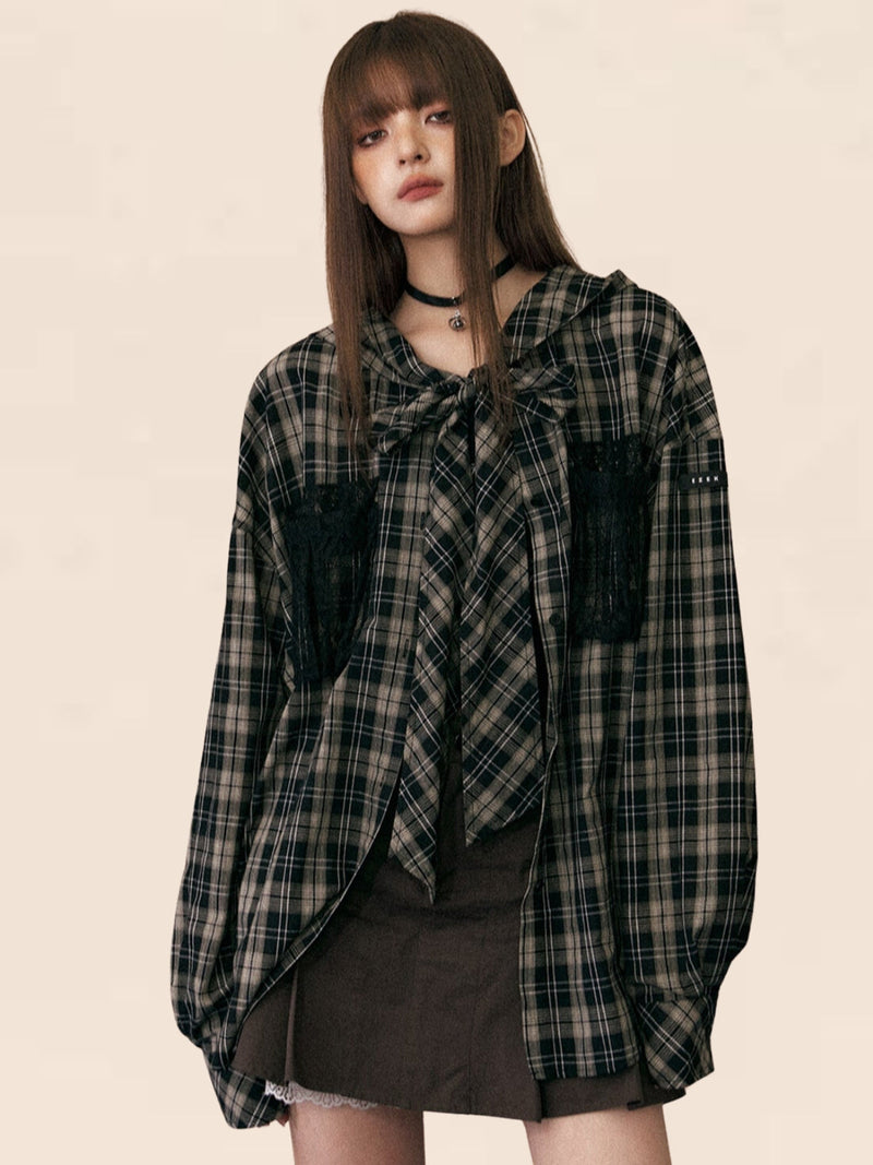 Plaid Bow Tie Two-piece Set-up