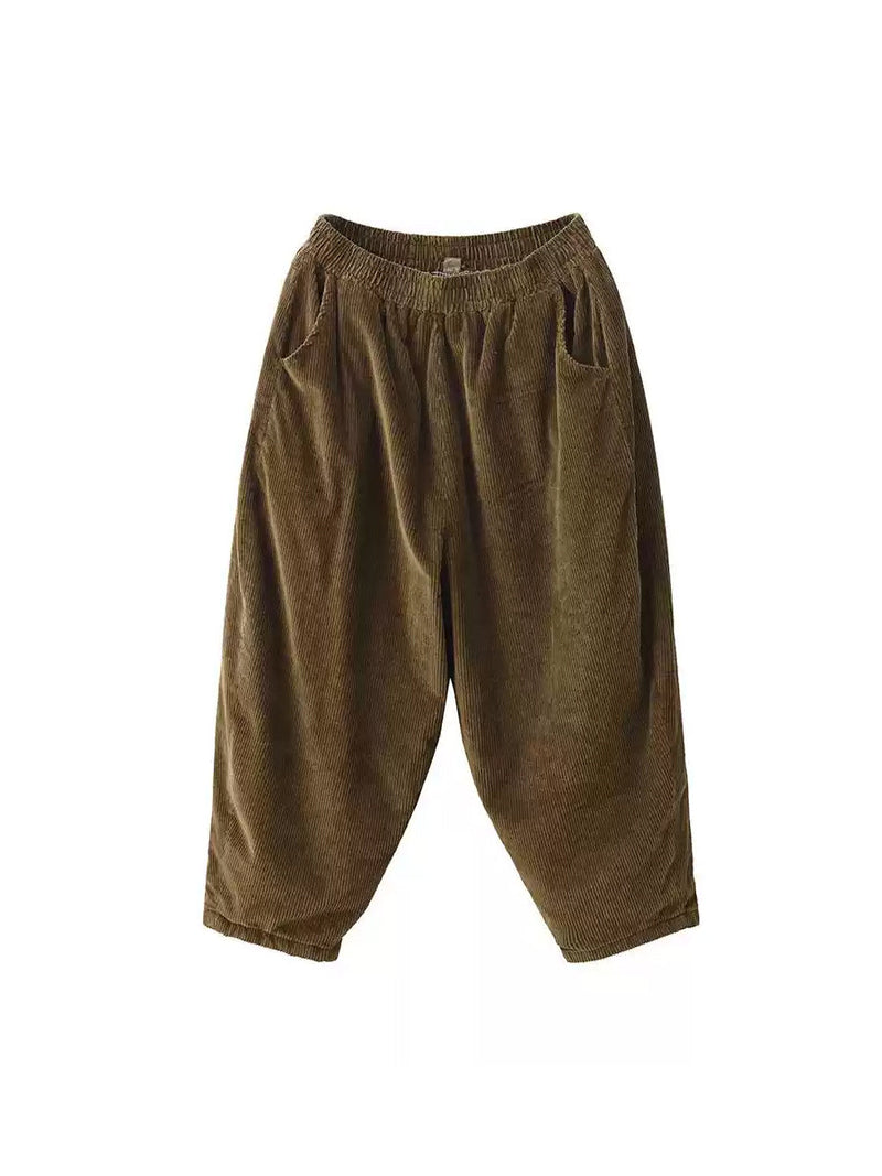 Winter Retro Corduroy Padded Cotton Harem Pants Wu004
