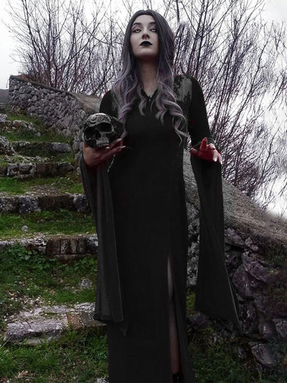 Halloween Slit Skirt Witch Maxi Dress