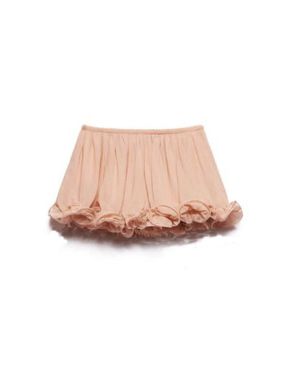 Delicate Romantic Drama Chiffon Wavy Ruffles Elastic Waist Loose Shorts