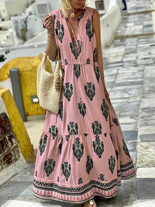 Style Unique Pattern Print Maxi Dress
