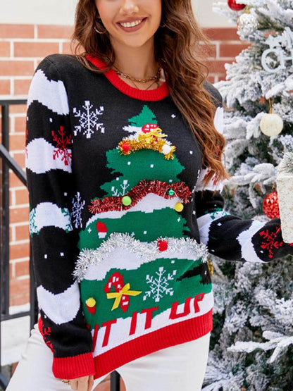 Christmas Christmas Tree Letters Cartoon Sweater