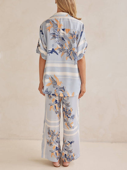 Exclusive Print Drawstring Elastic Waistband Pocket Straight Pants