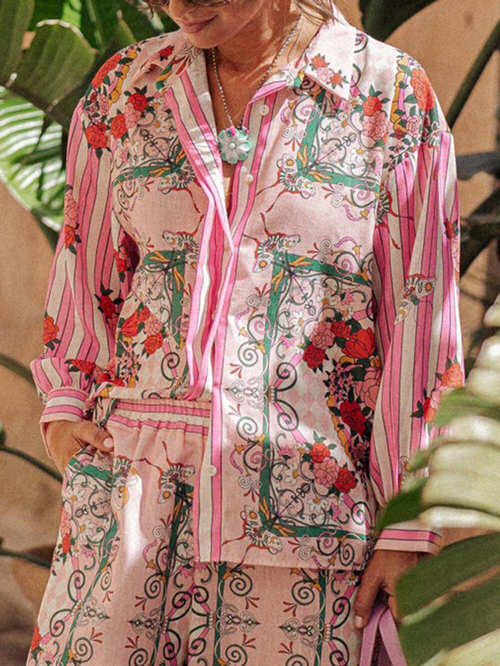 Unique Charm Print Loose Blouse
