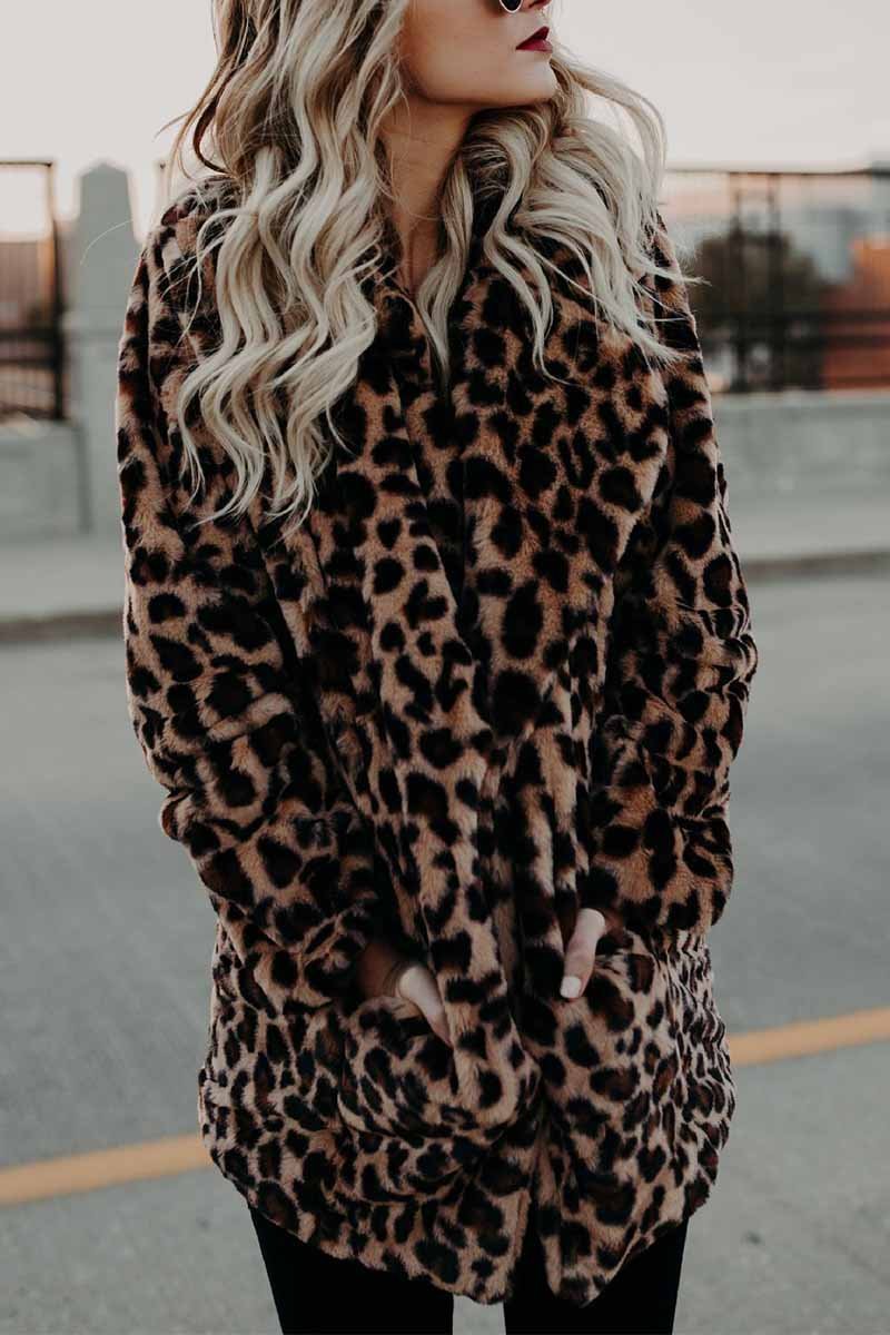 Lapel Leopard Coat