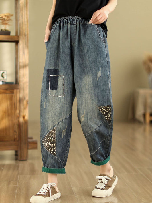 Harem Pants Embroidered Loose Jeans