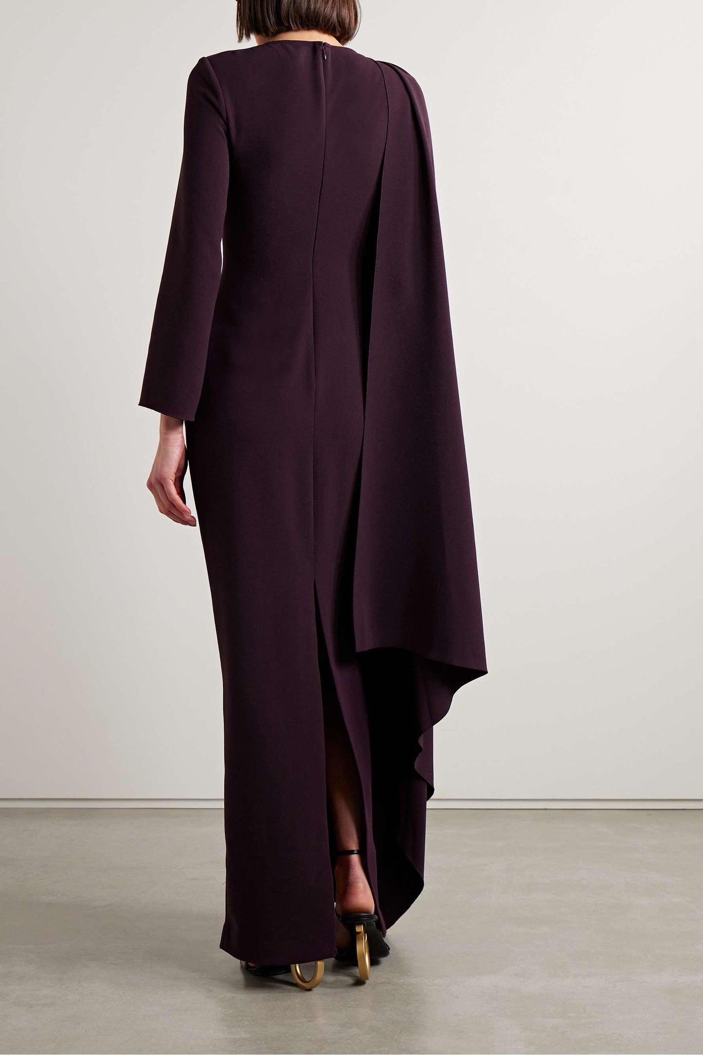 One Sleeve Cape Maxi Dress