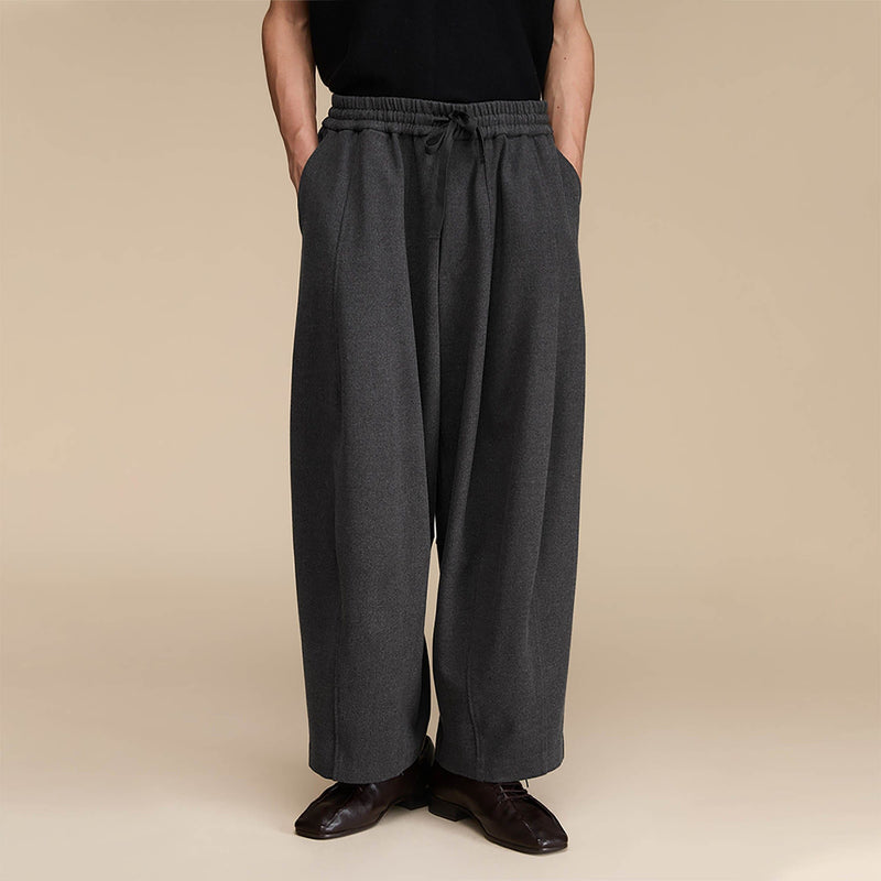 Drawstring Waist Wide-leg Pants