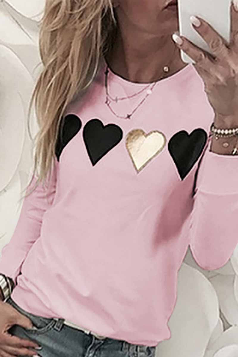 New Heart Print Sweatshirt