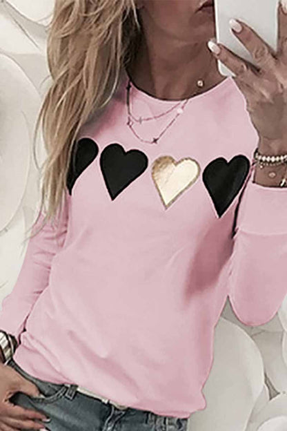 New Heart Print Sweatshirt
