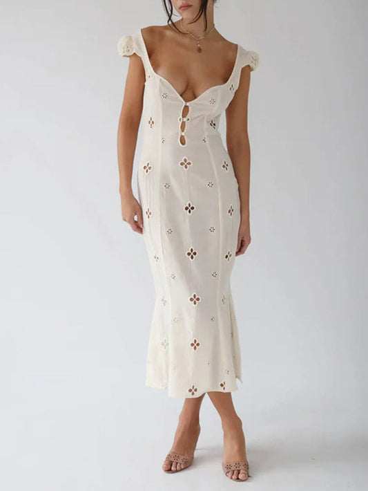 Hollow Slim Maxi Dress