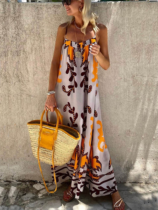 Printed Loose Cami Maxi Dress