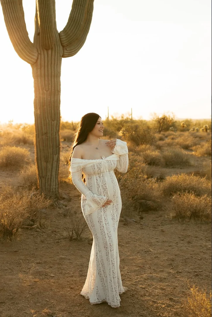 Rosie | Maternity Lace Maxi Dress