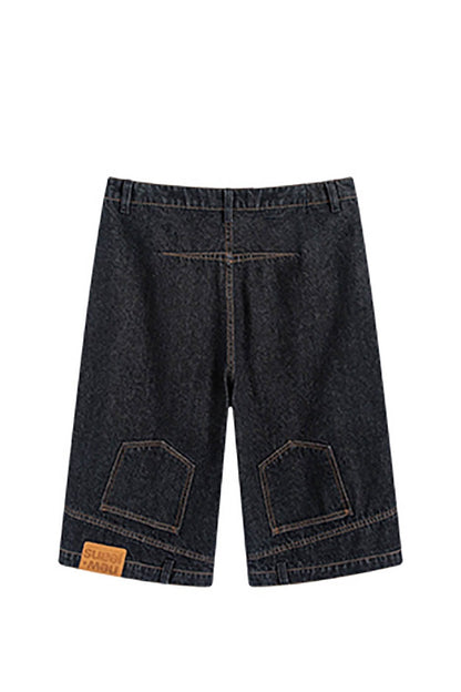 Inverted Wide Leg Denim Shorts