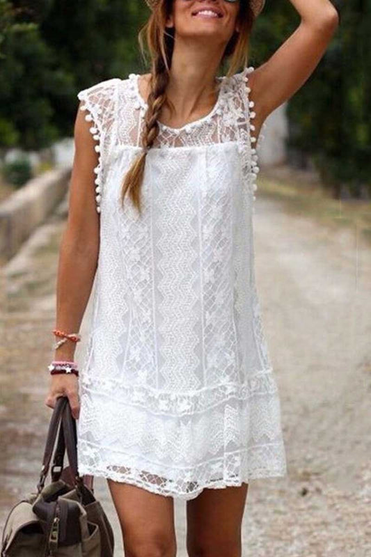 Lace Sleeveless Mini Dress