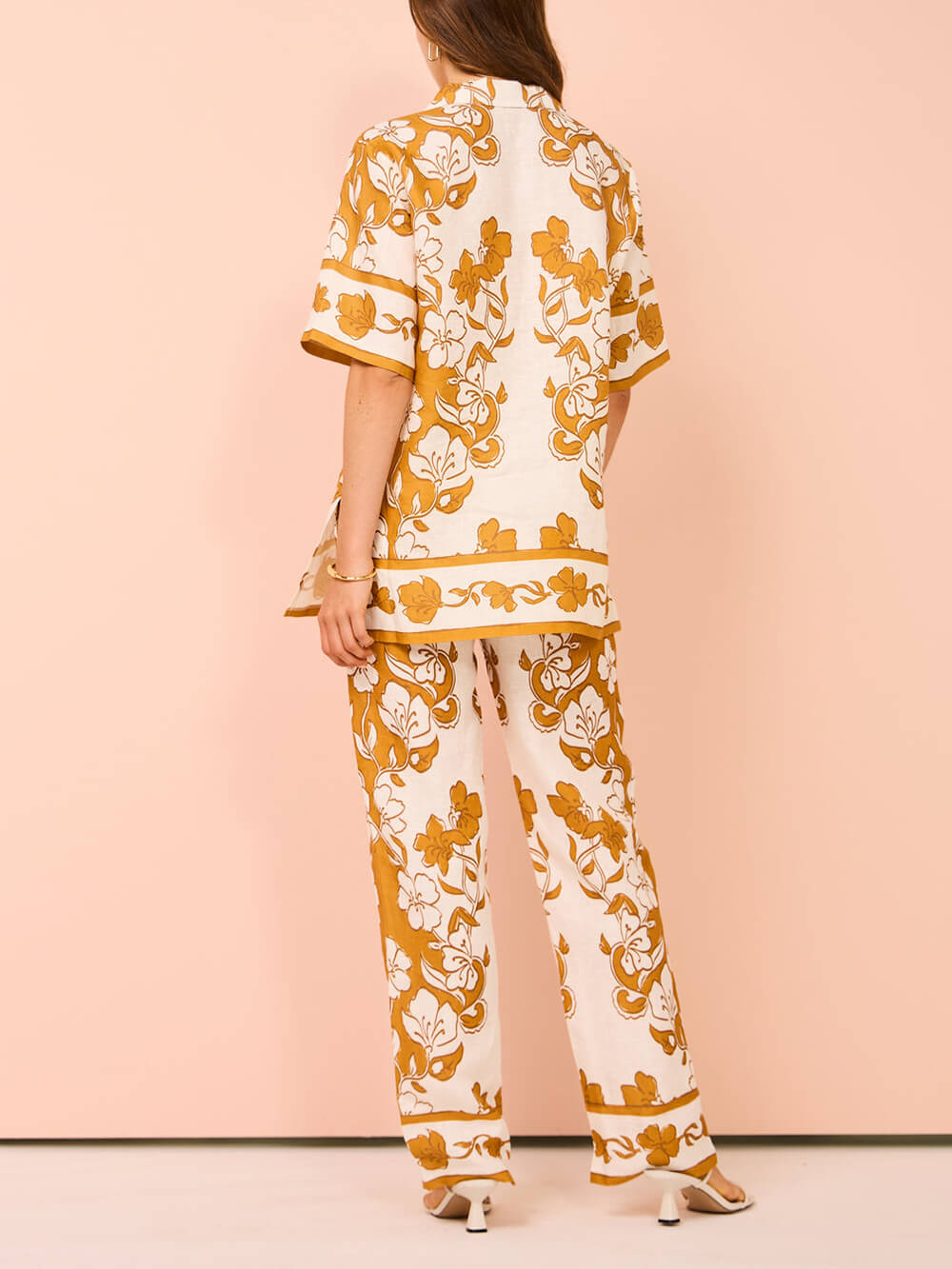 Print Short Sleeve Pants Set