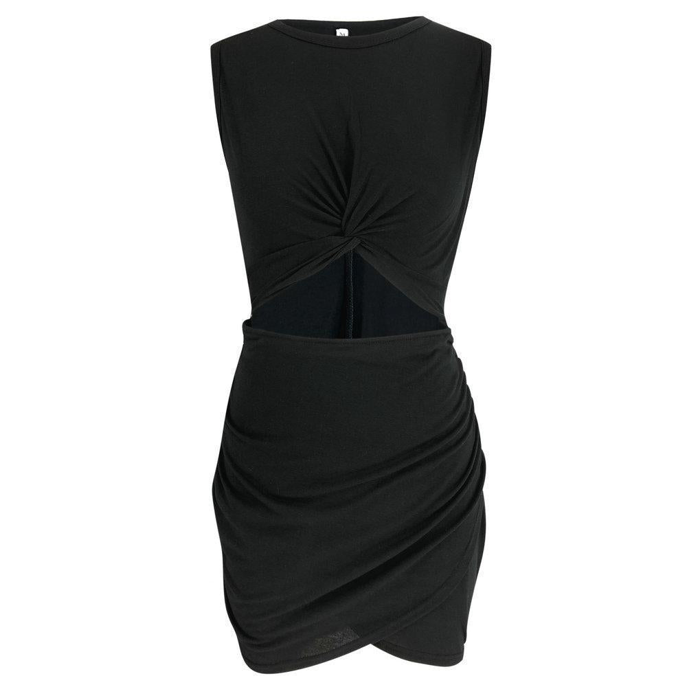 Hollow-out Sleeveless Hot Mini Dress(2 Colors)