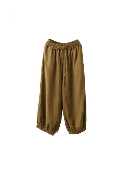 Summer Color 100%linen Pure Harem Pants