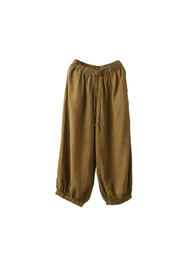 Summer Color 100%linen Pure Harem Pants
