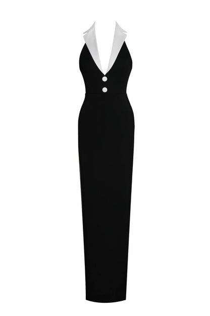 Raelyn Black and White Business Maxi Dress