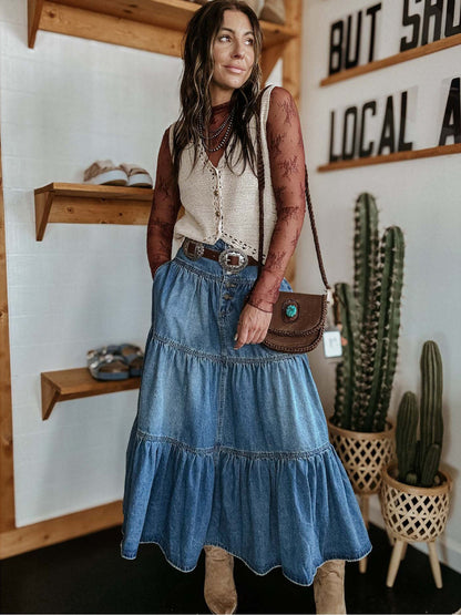 Denim Cake Skirt