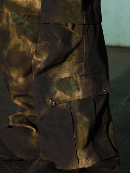 Tie Dye Cargo Flare Pants