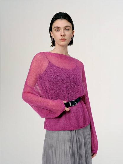 Cashmere-silk Relaxed Pullover Sweater