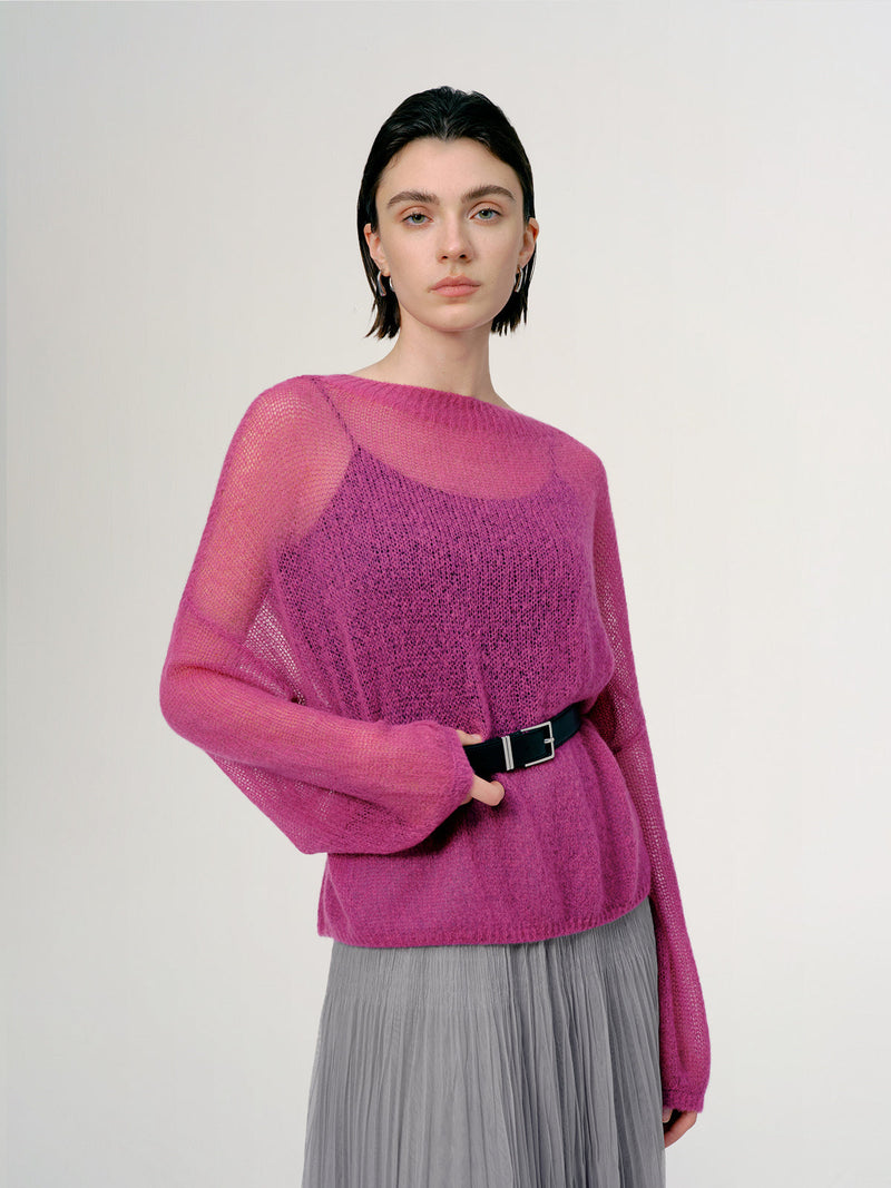 Cashmere-silk Relaxed Pullover Sweater