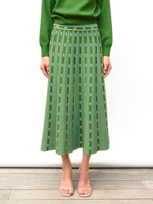 Green Jacquard Skirt