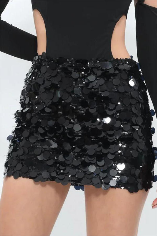 Sequin High Waist Mini Skirt