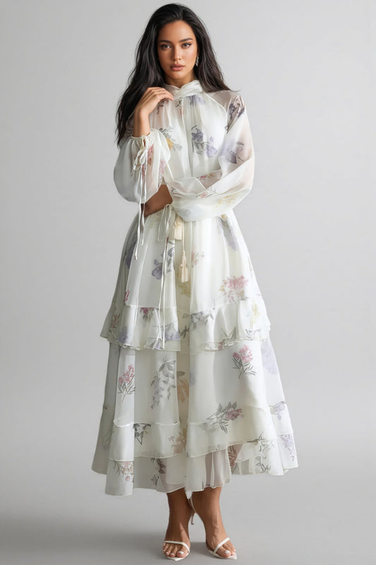 Nadim Print Puff Sleeve Maxi Dress