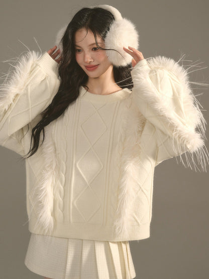Diamond Cable Knit Pattern Sweater