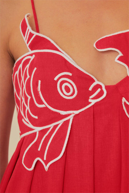 Embroidered Backless Slip Maxi Dress