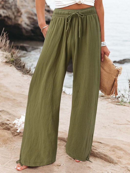 Self-tie Pocketed Pants
