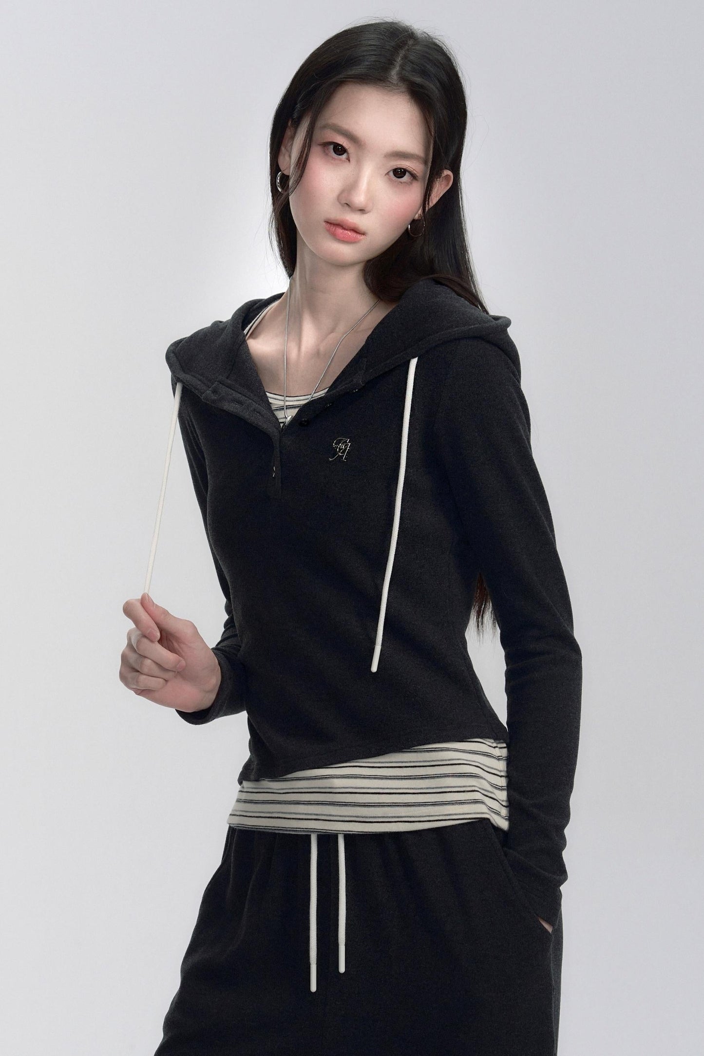 Hooded Long Sleeve Top and Pants Set-up