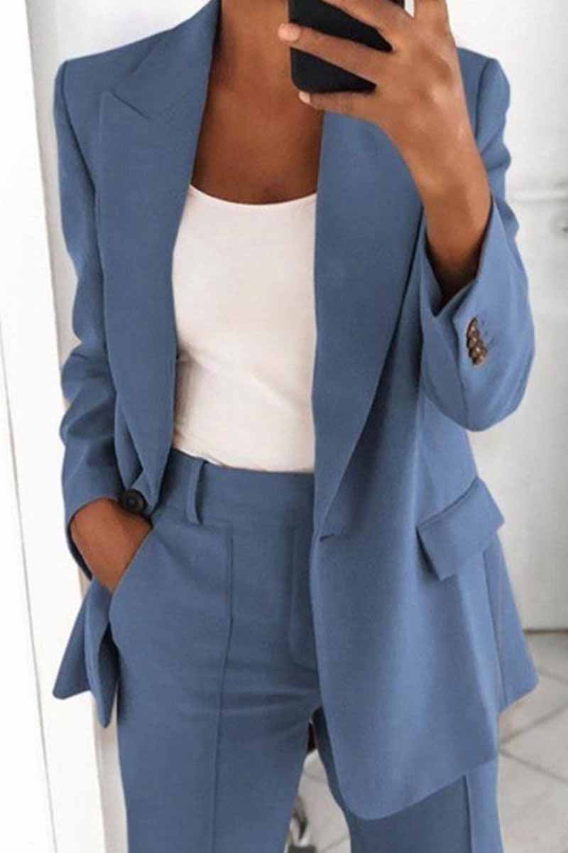 Two-piece Lapel Cardigan Blazer（5 Colors）