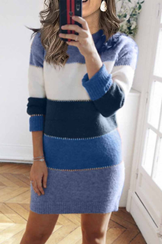 Splicing Contrast Mini Dress（3 Colors）